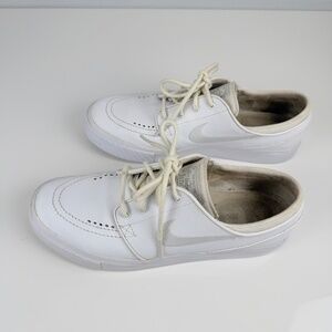 Nike Stefan Janoski Mens Nike Skateboarding Triple White Leather Shoes Size 7